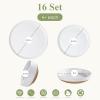 imageAmorArc Ceramic Dinnerware Sets Handpainted Plates and Bowls Set with Rustic Terracotta Underside Scratch Resistant Stoneware Dishes Set Dishwasher ampamp Microwave SafeWhite