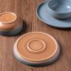 imageAmorArc Ceramic Dinnerware Sets Handpainted Plates and Bowls Set with Rustic Terracotta Underside Scratch Resistant Stoneware Dishes Set Dishwasher ampamp Microwave SafeStone Blue