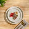 imageAmorArc Ceramic Dinnerware Sets Handpainted Plates and Bowls Set with Rustic Terracotta Underside Scratch Resistant Stoneware Dishes Set Dishwasher ampamp Microwave SafeLight Beige