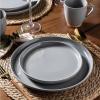 imageAmorArc Ceramic Dinnerware Sets Handpainted Plates and Bowls Set with Rustic Terracotta Underside Scratch Resistant Stoneware Dishes Set Dishwasher ampamp Microwave SafeLimestone