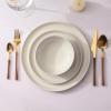 imageAmorArc Ceramic Dinnerware Sets Handpainted Plates and Bowls Set with Rustic Terracotta Underside Scratch Resistant Stoneware Dishes Set Dishwasher ampamp Microwave SafeLight Beige
