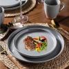 imageAmorArc Ceramic Dinnerware Sets Handpainted Plates and Bowls Set with Rustic Terracotta Underside Scratch Resistant Stoneware Dishes Set Dishwasher ampamp Microwave SafeLimestone