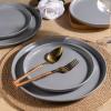 imageAmorArc Ceramic Dinnerware Sets Handpainted Plates and Bowls Set with Rustic Terracotta Underside Scratch Resistant Stoneware Dishes Set Dishwasher ampamp Microwave SafeLimestone