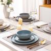 imageAmorArc Ceramic Dinnerware Sets Handpainted Plates and Bowls Set with Rustic Terracotta Underside Scratch Resistant Stoneware Dishes Set Dishwasher ampamp Microwave SafeMulticolor