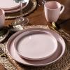 imageAmorArc Ceramic Dinnerware Sets Handpainted Plates and Bowls Set with Rustic Terracotta Underside Scratch Resistant Stoneware Dishes Set Dishwasher ampamp Microwave SafeCloud Pink