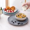imageAmorArc Ceramic Dinnerware Sets Handpainted Plates and Bowls Set with Rustic Terracotta Underside Scratch Resistant Stoneware Dishes Set Dishwasher ampamp Microwave SafeMulticolor