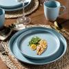imageAmorArc Ceramic Dinnerware Sets Handpainted Plates and Bowls Set with Rustic Terracotta Underside Scratch Resistant Stoneware Dishes Set Dishwasher ampamp Microwave SafeStone Blue
