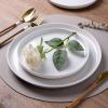 imageAmorArc Ceramic Dinnerware Sets Handpainted Plates and Bowls Set with Rustic Terracotta Underside Scratch Resistant Stoneware Dishes Set Dishwasher ampamp Microwave SafeWhite