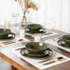 imageAmorArc Ceramic Dinnerware SetsHandmade Reactive Glaze Stoneware Plates and Bowls SetHighly Scratch Resistant  Dishwasher ampamp Microwave Safe Dishes SetService for 4 12pcForest