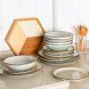 imageAmorArc Ceramic Dinnerware SetsHandmade Reactive Glaze Stoneware Plates and Bowls SetHighly Scratch Resistant  Dishwasher ampamp Microwave Safe Dishes SetService for 4 12pcReactive Glaze