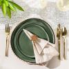 imageAmorArc Ceramic Dinnerware SetsHandmade Reactive Glaze Stoneware Plates and Bowls SetHighly Scratch Resistant  Dishwasher ampamp Microwave Safe Dishes SetService for 4 12pcMatte Jade Green