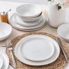imageAmorArc Ceramic Dinnerware SetsHandmade Reactive Glaze Stoneware Plates and Bowls SetHighly Scratch Resistant  Dishwasher ampamp Microwave Safe Dishes SetService for 4 12pcReactive Color