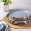 imageAmorArc Ceramic Dinnerware SetsHandmade Reactive Glaze Stoneware Plates and Bowls SetHighly Scratch Resistant  Dishwasher ampamp Microwave Safe Dishes SetService for 4 12pcReactive Blue
