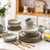 imageAmorArc Ceramic Dinnerware SetsHandmade Reactive Glaze Stoneware Plates and Bowls SetHighly Scratch Resistant  Dishwasher ampamp Microwave Safe Dishes SetService for 4 12pcReactive Glaze