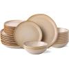 imageAmorArc Ceramic Dinnerware SetsHandmade Reactive Glaze Stoneware Plates and Bowls SetHighly Scratch Resistant  Dishwasher ampamp Microwave Safe Dishes SetService for 4 12pcLatte