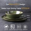 imageAmorArc Ceramic Dinnerware SetsHandmade Reactive Glaze Stoneware Plates and Bowls SetHighly Scratch Resistant  Dishwasher ampamp Microwave Safe Dishes SetService for 4 12pcForest