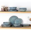 imageAmorArc Ceramic Dinnerware SetsHandmade Reactive Glaze Stoneware Plates and Bowls SetHighly Scratch Resistant  Dishwasher ampamp Microwave Safe Dishes SetService for 4 12pcVintage Blue