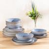 imageAmorArc Ceramic Dinnerware SetsHandmade Reactive Glaze Stoneware Plates and Bowls SetHighly Scratch Resistant  Dishwasher ampamp Microwave Safe Dishes SetService for 4 12pcReactive Blue
