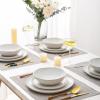 imageAmorArc Ceramic Dinnerware SetsHandmade Reactive Glaze Stoneware Plates and Bowls SetHighly Scratch Resistant  Dishwasher ampamp Microwave Safe Dishes SetService for 4 12pcReactive Color
