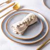 imageAmorArc Ceramic Dinnerware SetsHandmade Reactive Glaze Stoneware Plates and Bowls SetHighly Scratch Resistant  Dishwasher ampamp Microwave Safe Dishes SetService for 4 12pcReactive Blue
