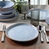 imageAmorArc Ceramic Dinnerware SetsHandmade Reactive Glaze Stoneware Plates and Bowls SetHighly Scratch Resistant  Dishwasher ampamp Microwave Safe Dishes SetService for 4 12pcReactive Blue