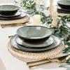 imageAmorArc Ceramic Dinnerware SetsHandmade Reactive Glaze Stoneware Plates and Bowls SetHighly Scratch Resistant  Dishwasher ampamp Microwave Safe Dishes SetService for 4 12pcMatte Reactive Glaze