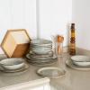 imageAmorArc Ceramic Dinnerware SetsHandmade Reactive Glaze Stoneware Plates and Bowls SetHighly Scratch Resistant  Dishwasher ampamp Microwave Safe Dishes SetService for 4 12pcReactive Glaze