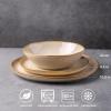 imageAmorArc Ceramic Dinnerware SetsHandmade Reactive Glaze Stoneware Plates and Bowls SetHighly Scratch Resistant  Dishwasher ampamp Microwave Safe Dishes SetService for 4 12pcLatte