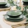 imageAmorArc Ceramic Dinnerware SetsHandmade Reactive Glaze Stoneware Plates and Bowls SetHighly Scratch Resistant  Dishwasher ampamp Microwave Safe Dishes SetService for 4 12pcMatte Olive Green