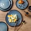 imageAmorArc Ceramic Dinnerware SetsHandmade Reactive Glaze Stoneware Plates and Bowls SetHighly Scratch Resistant  Dishwasher ampamp Microwave Safe Dishes SetService for 4 12pcMatte Ceylon Blue