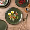 imageAmorArc Ceramic Dinnerware SetsHandmade Reactive Glaze Stoneware Plates and Bowls SetHighly Scratch Resistant  Dishwasher ampamp Microwave Safe Dishes SetService for 4 12pcForest