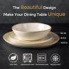 imageAmorArc Ceramic Dinnerware SetsHandmade Reactive Glaze Stoneware Plates and Bowls SetHighly Scratch Resistant  Dishwasher ampamp Microwave Safe Dishes SetService for 4 12pcBeige