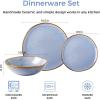 imageAmorArc Ceramic Dinnerware SetsHandmade Reactive Glaze Stoneware Plates and Bowls SetHighly Scratch Resistant  Dishwasher ampamp Microwave Safe Dishes SetService for 4 12pcReactive Blue