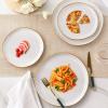 imageAmorArc Ceramic Dinnerware SetsHandmade Reactive Glaze Stoneware Plates and Bowls SetHighly Scratch Resistant  Dishwasher ampamp Microwave Safe Dishes SetService for 4 12pcWhite