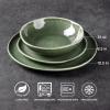 imageAmorArc Ceramic Dinnerware SetsHandmade Reactive Glaze Stoneware Plates and Bowls SetHighly Scratch Resistant  Dishwasher ampamp Microwave Safe Dishes SetService for 4 12pcJade Green