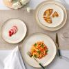 imageAmorArc Ceramic Dinnerware SetsHandmade Reactive Glaze Stoneware Plates and Bowls SetHighly Scratch Resistant  Dishwasher ampamp Microwave Safe Dishes SetService for 4 12pcBeige