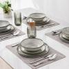 imageAmorArc Ceramic Dinnerware SetsHandmade Reactive Glaze Stoneware Plates and Bowls SetHighly Scratch Resistant  Dishwasher ampamp Microwave Safe Dishes SetService for 4 12pcReactive Color