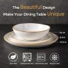imageAmorArc Ceramic Dinnerware SetsHandmade Reactive Glaze Stoneware Plates and Bowls SetHighly Scratch Resistant  Dishwasher ampamp Microwave Safe Dishes SetService for 4 12pcWhite