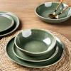 imageAmorArc Ceramic Dinnerware SetsHandmade Reactive Glaze Stoneware Plates and Bowls SetHighly Scratch Resistant  Dishwasher ampamp Microwave Safe Dishes SetService for 4 12pcJade Green