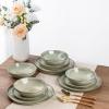 imageAmorArc Ceramic Dinnerware SetsHandmade Reactive Glaze Stoneware Plates and Bowls SetHighly Scratch Resistant  Dishwasher ampamp Microwave Safe Dishes SetService for 4 12pcReactive Glaze