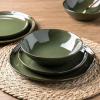 imageAmorArc Ceramic Dinnerware SetsHandmade Reactive Glaze Stoneware Plates and Bowls SetHighly Scratch Resistant  Dishwasher ampamp Microwave Safe Dishes SetService for 4 12pcForest