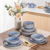 imageAmorArc Ceramic Dinnerware SetsHandmade Reactive Glaze Stoneware Plates and Bowls SetHighly Scratch Resistant  Dishwasher ampamp Microwave Safe Dishes SetService for 4 12pcReactive Blue