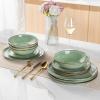 imageAmorArc Ceramic Dinnerware SetsHandmade Reactive Glaze Stoneware Plates and Bowls SetHighly Scratch Resistant  Dishwasher ampamp Microwave Safe Dishes SetService for 4 12pcPastel Green