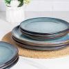 imageAmorArc Ceramic Dinnerware SetsHandmade Reactive Glaze Stonewre Plates and Bowls SetsHighly Chip and Crack Resistant  Dishwasher ampamp Microwave Safe Dishes SetService for 4 12pcCeylon Blue