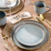imageAmorArc Ceramic Dinnerware SetsHandmade Reactive Glaze Stonewre Plates and Bowls SetsHighly Chip and Crack Resistant  Dishwasher ampamp Microwave Safe Dishes SetService for 4 12pcOcean