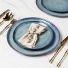 imageAmorArc Ceramic Dinnerware SetsHandmade Reactive Glaze Stonewre Plates and Bowls SetsHighly Chip and Crack Resistant  Dishwasher ampamp Microwave Safe Dishes SetService for 4 12pcCeylon Blue