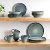 imageAmorArc Ceramic Dinnerware SetsHandmade Reactive Glaze Stonewre Plates and Bowls SetsHighly Chip and Crack Resistant  Dishwasher ampamp Microwave Safe Dishes SetService for 4 12pcOcean
