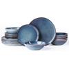 imageAmorArc Ceramic Dinnerware SetsHandmade Reactive Glaze Stonewre Plates and Bowls SetsHighly Chip and Crack Resistant  Dishwasher ampamp Microwave Safe Dishes SetService for 4 12pcCeylon Blue