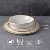 imageAmorArc Ceramic Dinnerware SetsHandmade Reactive Glaze Stonewre Plates and Bowls SetsHighly Chip and Crack Resistant  Dishwasher ampamp Microwave Safe Dishes SetService for 4 12pcPearl White