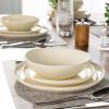 imageAmorArc Ceramic Dinnerware SetsHandmade Reactive Glaze Stonewre Plates and Bowls SetsHighly Chip and Crack Resistant  Dishwasher ampamp Microwave Safe Dishes SetService for 4 12pcIce Cream